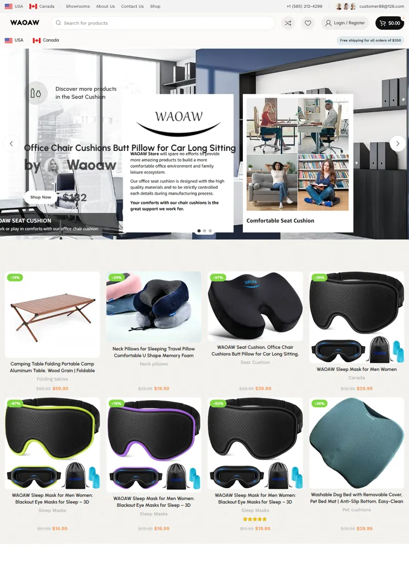 WAOAW SHOP 网页长截图